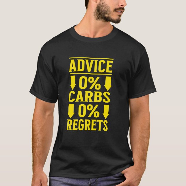 T-shirt Zéro Carbs Zéro Regrets Keto Diet Ketovore Meat Di (Devant)