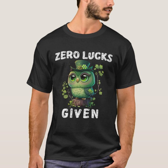 T-shirt Zéro chance donnée Chouette mignonne Fête de la Sa (Devant)