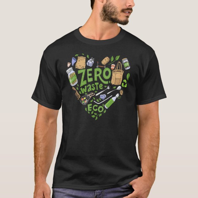 T-shirt Zéro Déchets Coeur Éco Agriculture Vegan Minimalis (Devant)
