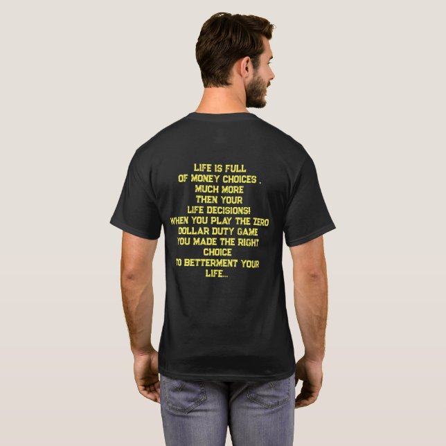 T-shirt Zéro Dollar de Droit (Dos entier)
