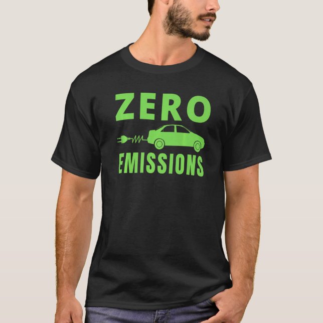 T-shirt Zéro émission 100 % du temps voiture électrique EV (Devant)