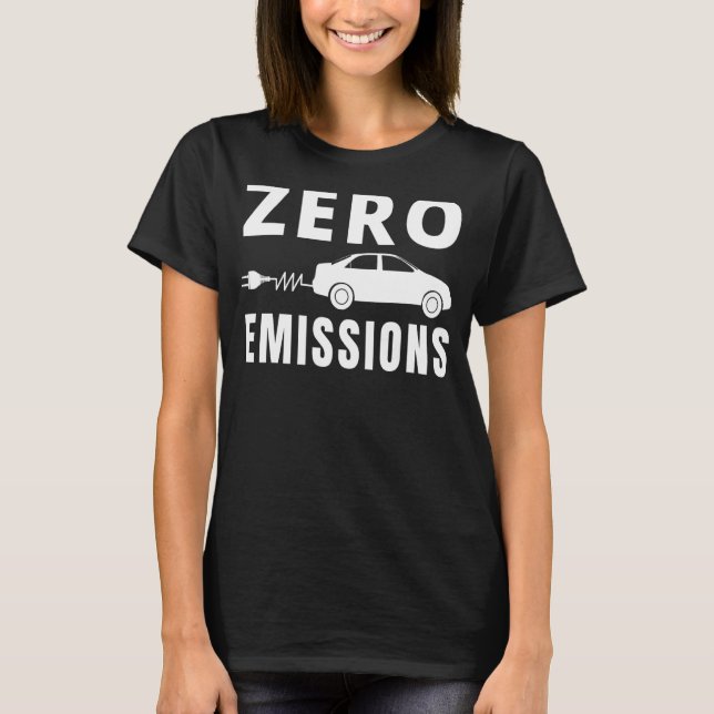 T-shirt Zéro Émissions 100 Du Temps EV Voiture Électrique  (Devant)