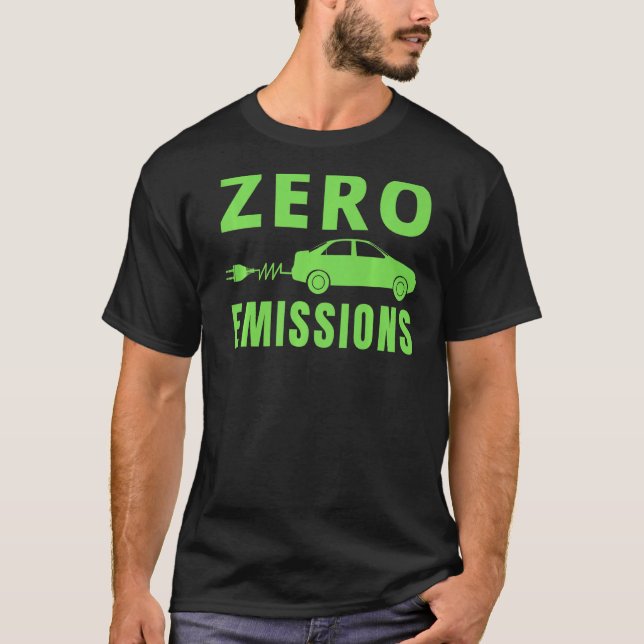 T-shirt Zéro Émissions 100 Du Temps Voiture EV Voiture Éle (Devant)