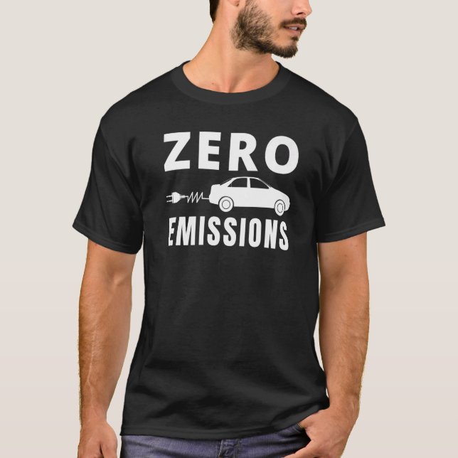 T-shirt Zéro Émissions 100 Du Temps Voiture EV Voiture Éle (Devant)