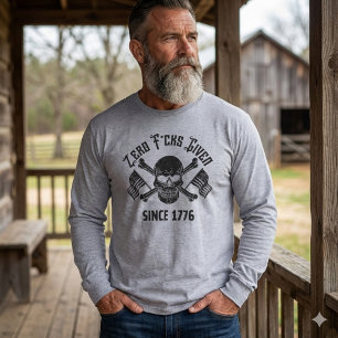 T-shirt Zéro F*cks Donnés Depuis 1776 Chemise à Crâne Patr