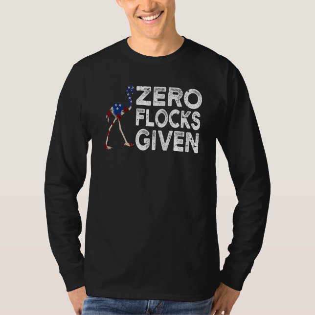 T-shirt Zero Flocks Given Usa Flag Pink Flamingo (Devant)