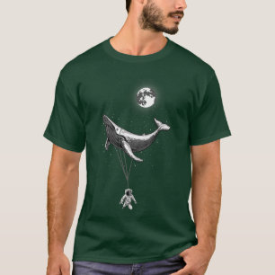 T-shirt Zéro Gravité Baleine de mer tenant l'astronaute Es