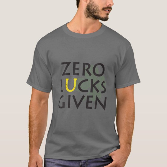 T-shirt Zéro Lucks Donné, Jour de la Saint Patrick Vert, E (Devant)