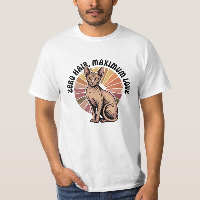 T-shirt Zéro poil Amour maximum Art Sphynx (Devant)