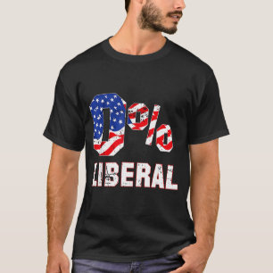 T-shirt Zéro Pour Cent 0% Libéral Vintage Drapeau Usa Liti