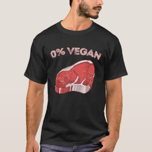 T-shirt Zéro Pour Cent Vegan BBQ Viande Steak Graphique Vi