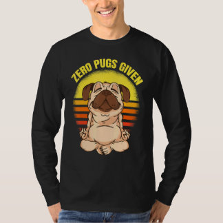 T-shirt Zéro Pug Donné Chien Faisant Du Yoga Vintage Namas