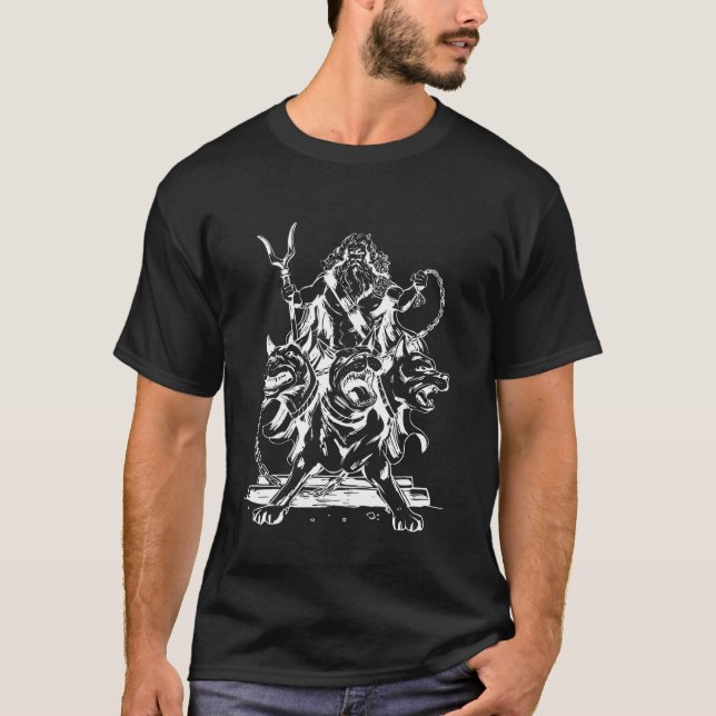 T-shirt Zeus et Chiens Mythologie Dieu mignon Funny col (Devant)
