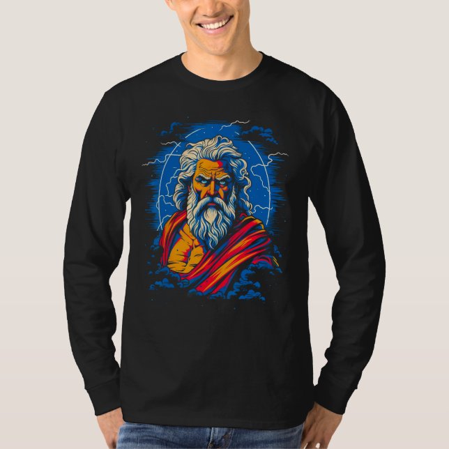 T-shirt Zeus Greek Mythology God of Lightning (Devant)