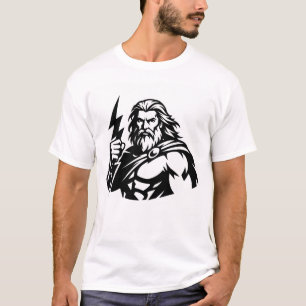 T-shirt Zeus minimaliste en noir et blanc