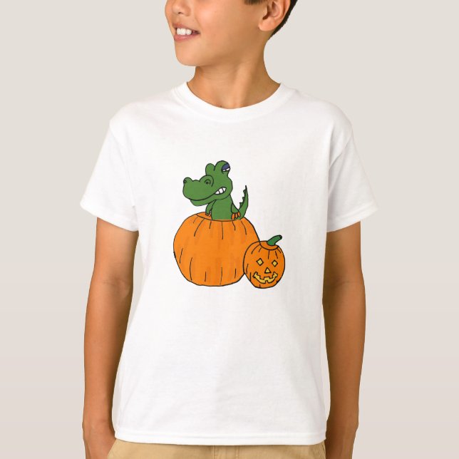 T-shirt ZF- alligator dans une chemise de citrouille (Devant)