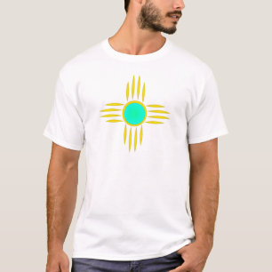 T-shirt Zia jaune avec centre Turquoise