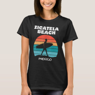 T-shirt ZICATELA BEACH MEXICO Surf Retro Sunset Surf