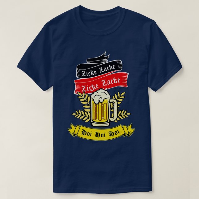 T-shirt Zicke Zacke Hoi - Drôle Allemagne Drôle Oktoberfes (Design devant)