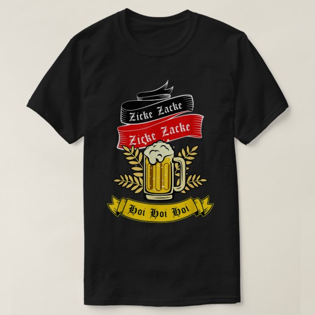 T-shirt Zicke Zacke Hoi - Drôle Allemagne Drôle Oktoberfes (Design devant)