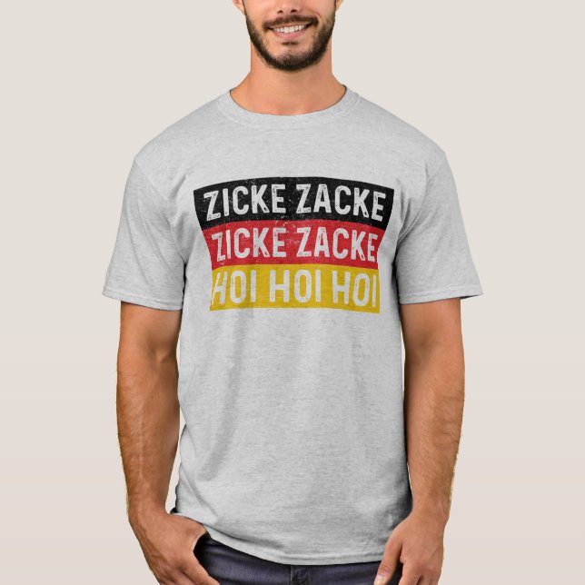 T-shirt Zicke Zacke Hoi Oktoberfest Drapeau allemand drôle (Devant)
