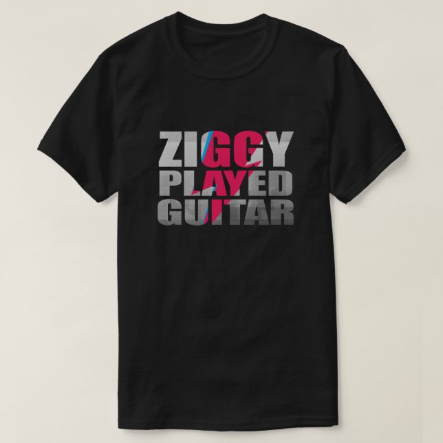 T-shirt ZIGGY JOUAIT DE LA GUITARE SUR NOIR Classic (Design devant)