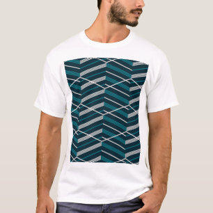 T-shirt zigzag Abstrait : élégant vintage géométrique.