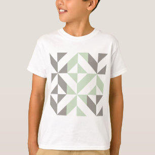 T-shirt ZigZag géométrique Sage Green et Silver