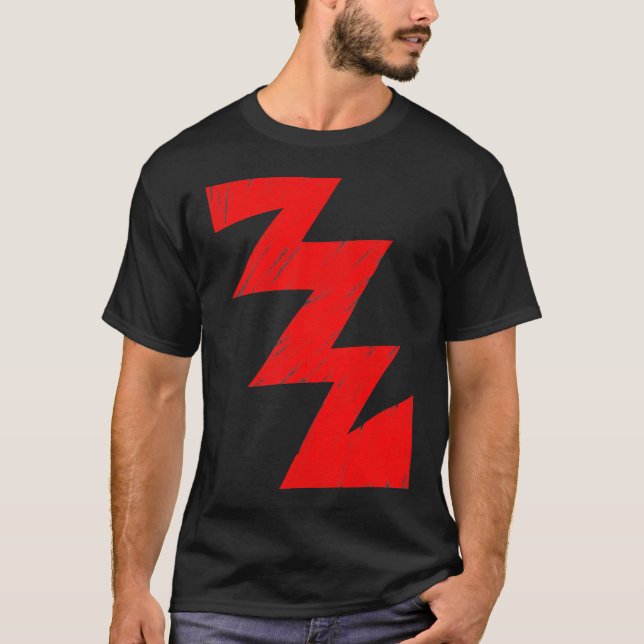 T-shirt ZigZag pochoir - Rouge (Devant)