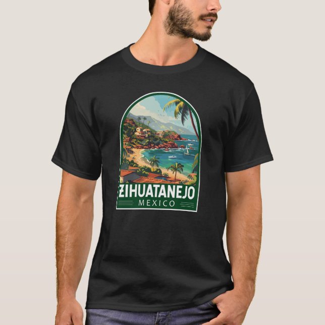 T-shirt Zihuatanejo Mexique Travel Art Vintage (Devant)
