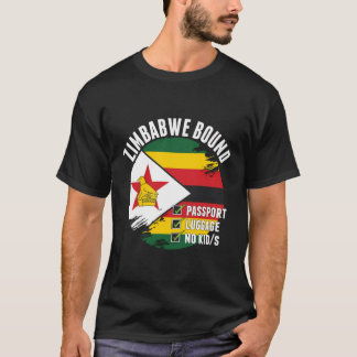 T-shirt Zimbabwe Bound Country Travel Zimbabwe Drapeau Vac