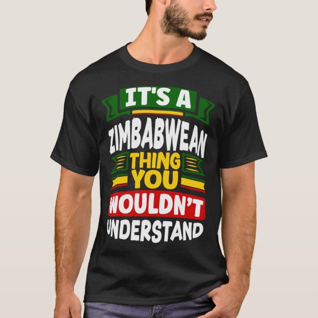 T-shirt Zimbabwe Drapeau Son Drapeau Zimbabwe (Devant)