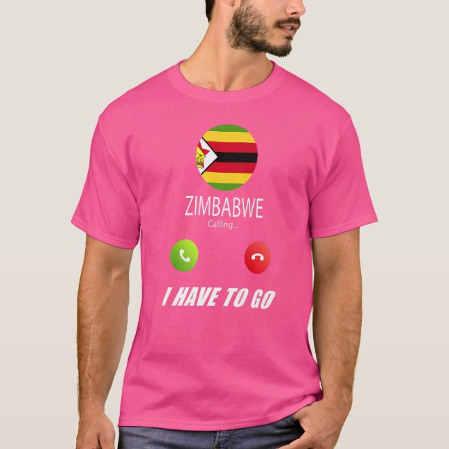 T-shirt Zimbabwe Drapeau Souvenir Le Zimbabwe Appelle (Devant)