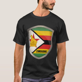 T-shirt Zimbabwe Flag Pride Soccer Badge Vintage