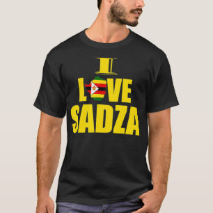T-shirt Zimbabwe Food I Love Sadza Zimbabwe Carte Drapeau