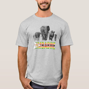 T-shirt Zimbabwe Pride Big 5 Wildlife pour les fans du Zim