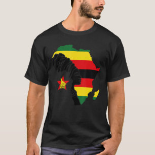 T-shirt Zimbabwe Zimbabwe Drapeau Afrique Carte Ethnique N