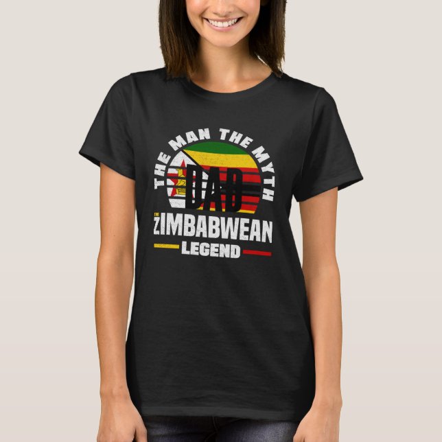 T-shirt Zimbabwe Zimbabwe Fête des pères du drapeau zimbab (Devant)