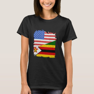 T-shirt Zimbabwe Zimbabwe Zimbabwe Zimbabwe Roots USA Amér