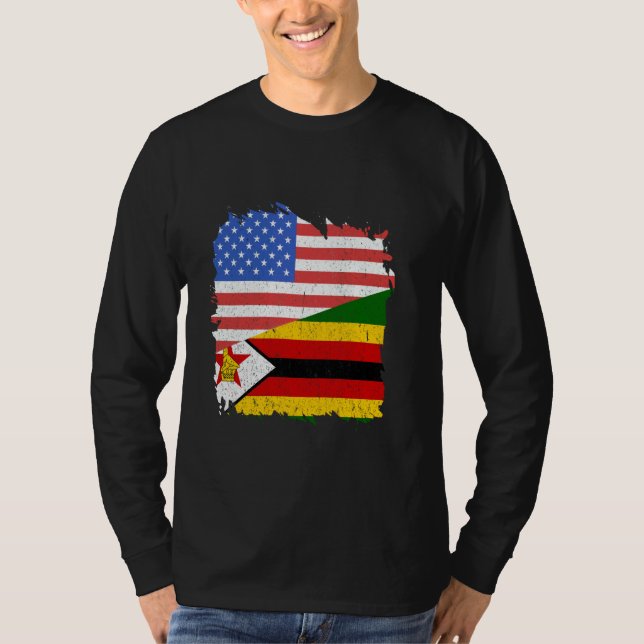 T-shirt Zimbabwe Zimbabwe Zimbabwe Zimbabwe Roots USA Amér (Devant)