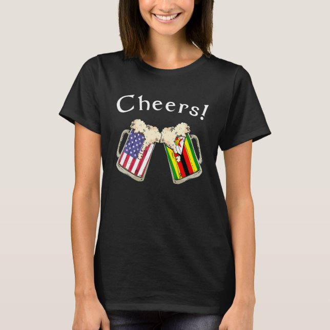 T-shirt Zimbabwean American Patriot Grown Country Cheers B (Devant)