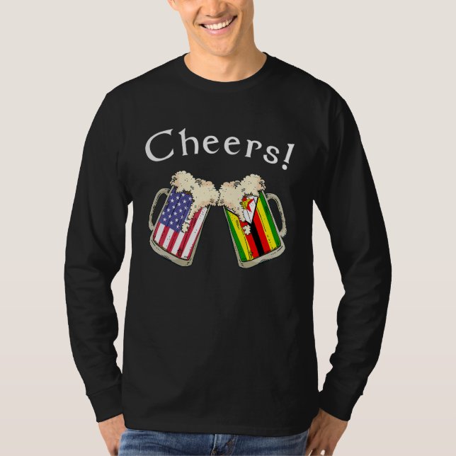T-shirt Zimbabwean American Patriot Grown Country Cheers B (Devant)