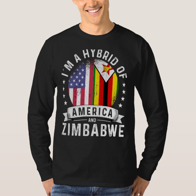 T-shirt Zimbabwean American Patriot Grown Flag Humor (Devant)