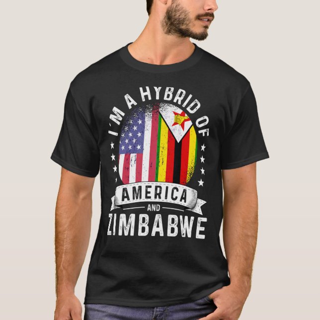 T-shirt Zimbabwean American Patriot Grown Flag Humor (Devant)