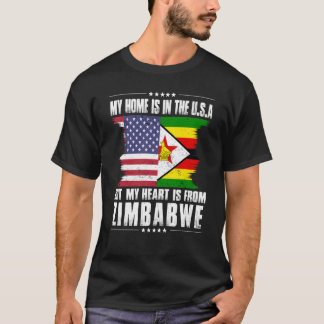 T-shirt Zimbabwean American Patriot Grown Proud Home Heart