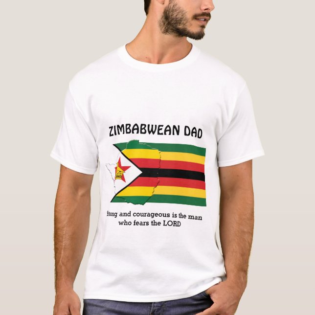 T-shirt ZIMBABWEAN DAD Forte courageuse personnalisée (Devant)