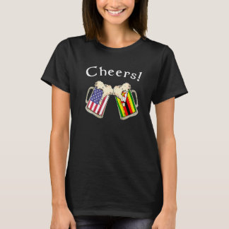 T-shirt Zimbabwéen Américain Patriote Pays de naissance Ac