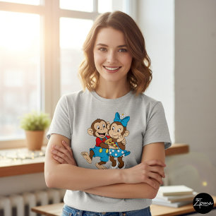 T-shirt Zina et Mimo avec une part de pizza.