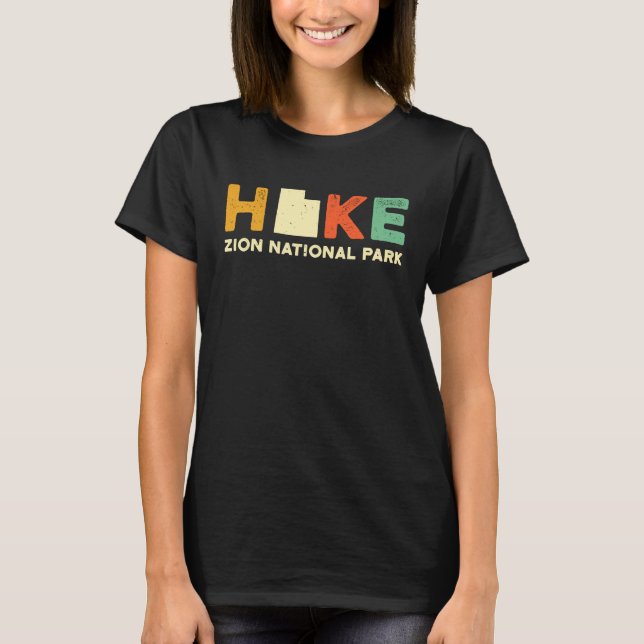 T-shirt Zion Hiking Souvernir  Hiker  Hike Yosemite Map (Devant)