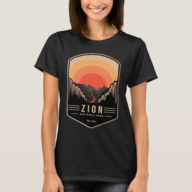 T-shirt Zion National Park Retro Vintage (Devant)